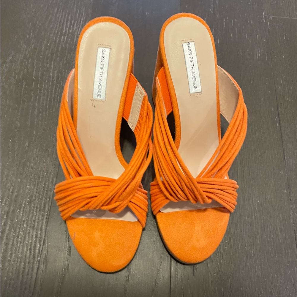 Saks Fifth Avenue Orange Sandals